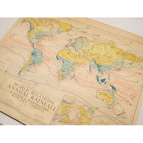 1302 - Two vintage wall maps from 'Philips Series of Comparative Wall Atlases for Temperature and Annual Ra... 