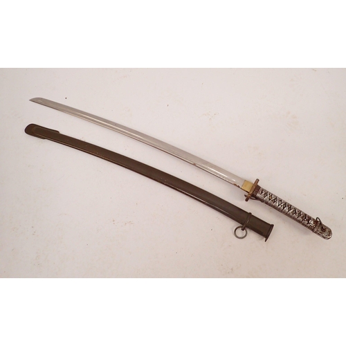 1310 - A Japanese military sword with certificate, 14/10/1946