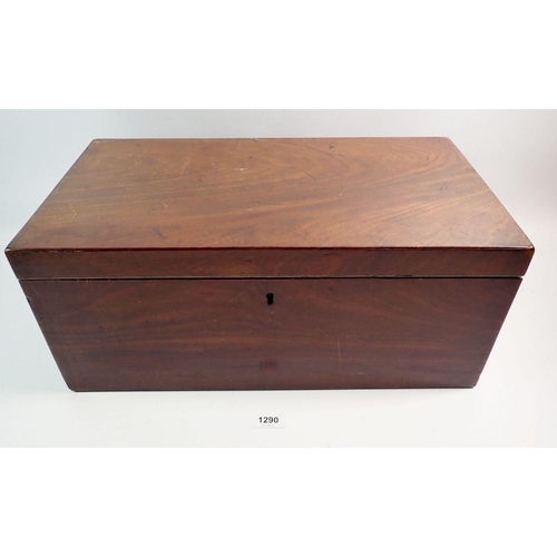 1323 - A 19th century mahogany large brass bound writing slope with fitted interior, 45 x 25cm