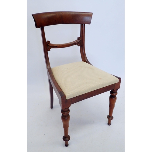 1371 - A William IV mahogany dining chair on turned and tapered supports