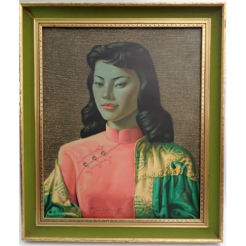 1407 - Tretchikoff - vintage print of Miss Wong, signed by artist and dated 1972, bought by the vendor from... 