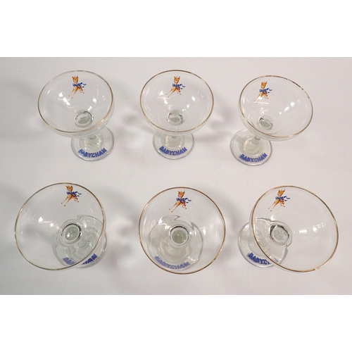 226 - A set of six Babycham glasses