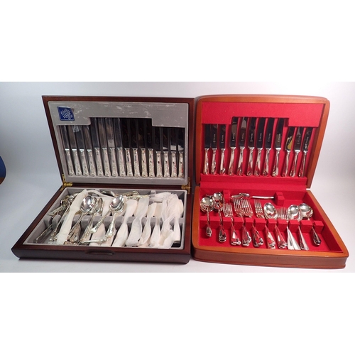 266 - A silver plated kings pattern cutlery set, boxed and another cutlery set