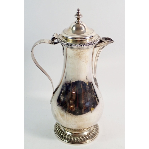 278 - A Georgian silver hot water jug, Thomas Chawner London 1774, 27cm tall, 662g