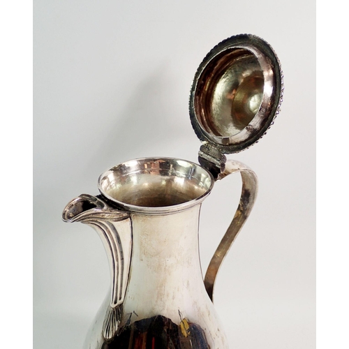 278 - A Georgian silver hot water jug, Thomas Chawner London 1774, 27cm tall, 662g