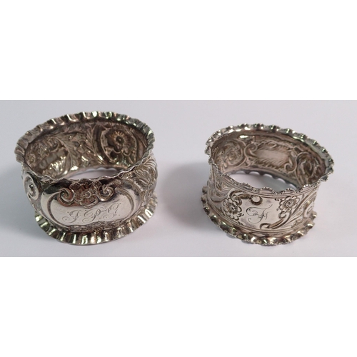 286 - Two silver napkin rings, Chester1902 and Birmingham 1900