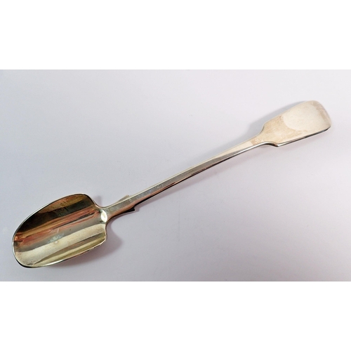 326 - A Victorian silver fiddle pattern stilton scoop, 24.5cm long, London 1873, H J Lias & Son, 110g