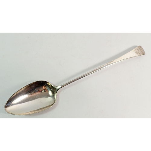 328 - A Georgian silver basting spoon, London 1803, Thomas Dicks, 30.5cm long, 100g