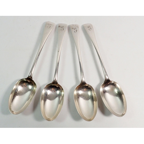 341 - Four silver tablespoons, London 1908, Josiah Williams & Co. 309g