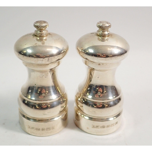 354 - A pair of silver salt/pepper grinders, Birmingham 2009, A J Poole