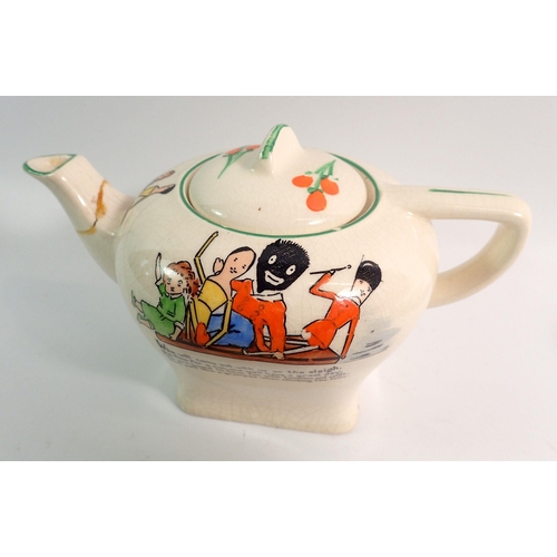 54 - A Corona child's tea service painted Golly and other toys by Frances K Upton comprising teapot, milk... 