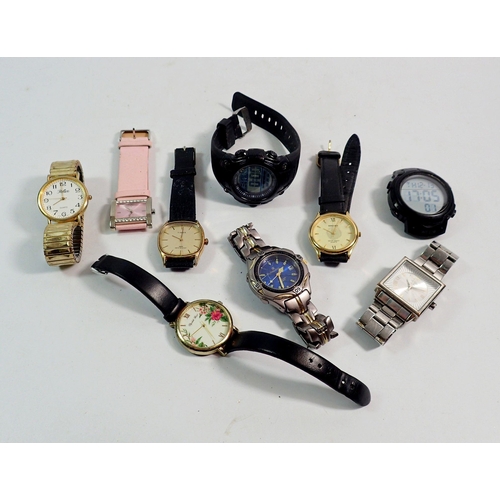 615 - Nine various quartz wrist watches including Oskar Emil