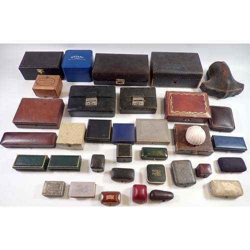 618 - A collection of over thirty jewellery, watch and other boxes including Goldsmiths & Silversmiths, Ro... 