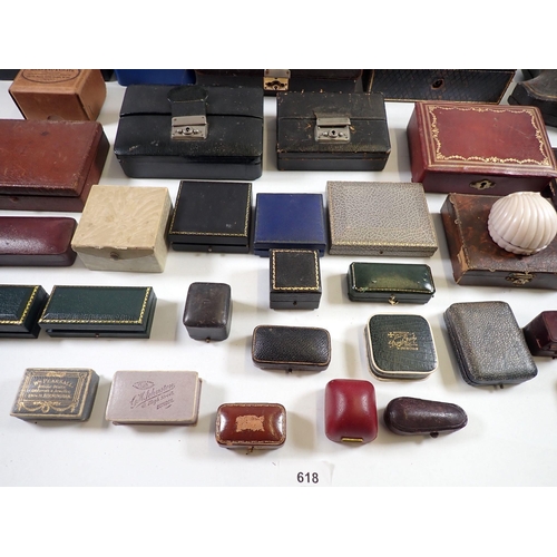 618 - A collection of over thirty jewellery, watch and other boxes including Goldsmiths & Silversmiths, Ro... 