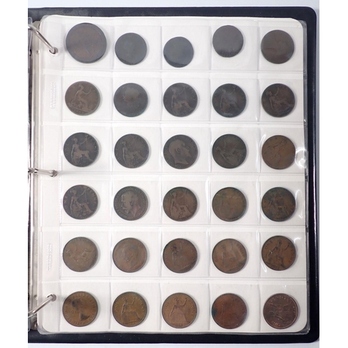 634 - A coin album of pre-decimal British coins including George IV, Victoria, Edward VII, George V, Georg... 