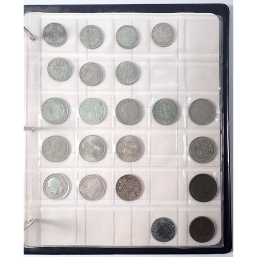 634 - A coin album of pre-decimal British coins including George IV, Victoria, Edward VII, George V, Georg... 