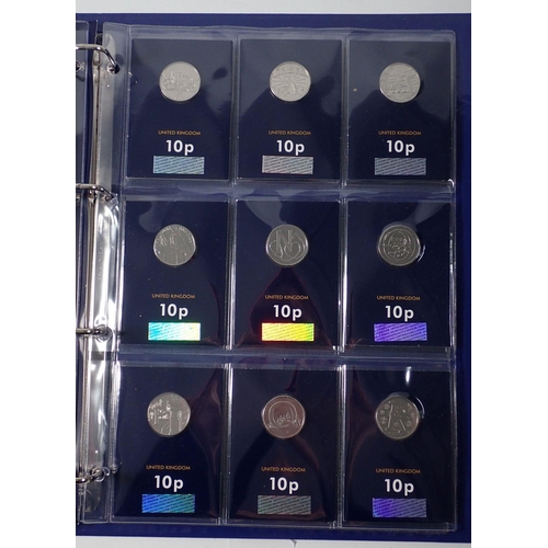 635 - A Change Checker folder containing the A-Z of Great Britain 10p coins complete with finishers medal ... 