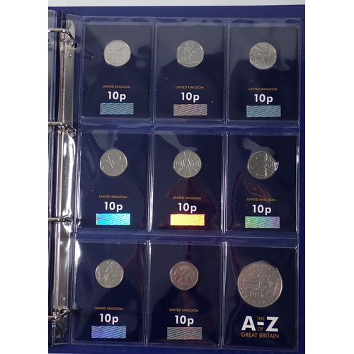 635 - A Change Checker folder containing the A-Z of Great Britain 10p coins complete with finishers medal ... 