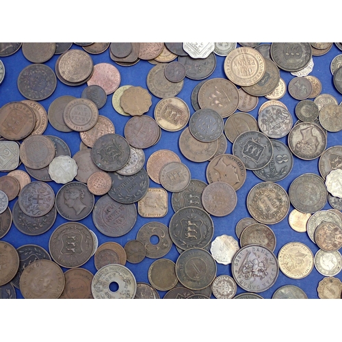 649 - A group of mainly Victorian colonial coins including Nova Scotia Canada, India, Hong Kong, Guernsey,... 