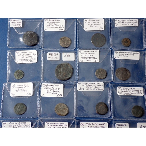 653 - A collection of ancient coins, mainly Roman (ex dealer stock valued at £700+) variable condition - g... 