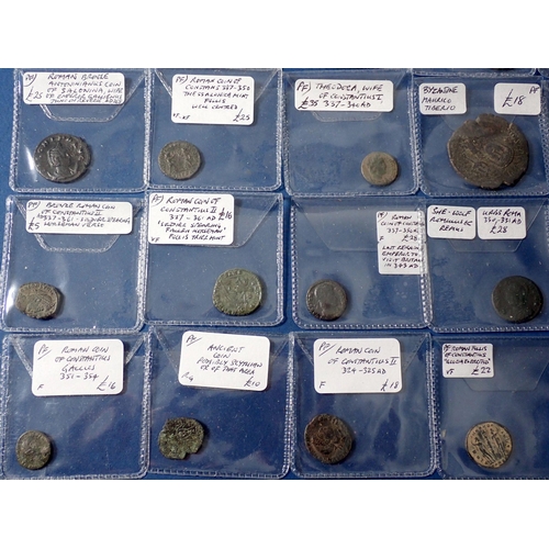 653 - A collection of ancient coins, mainly Roman (ex dealer stock valued at £700+) variable condition - g... 