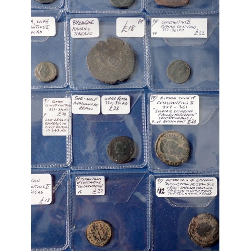 653 - A collection of ancient coins, mainly Roman (ex dealer stock valued at £700+) variable condition - g... 