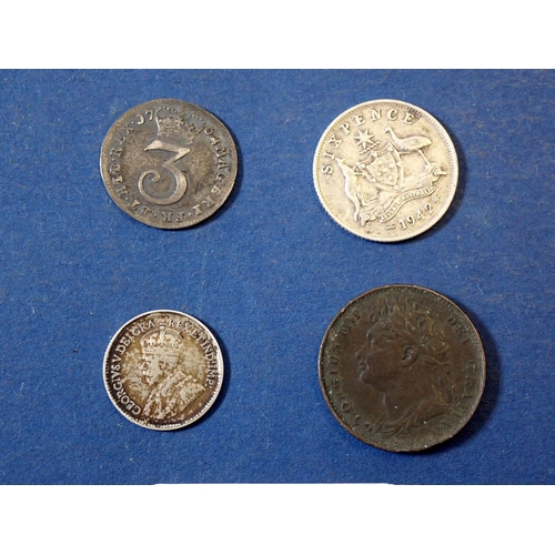 654 - A miscellaneous lot of collectables including coins/tokens and medallions, highlights including Geor... 