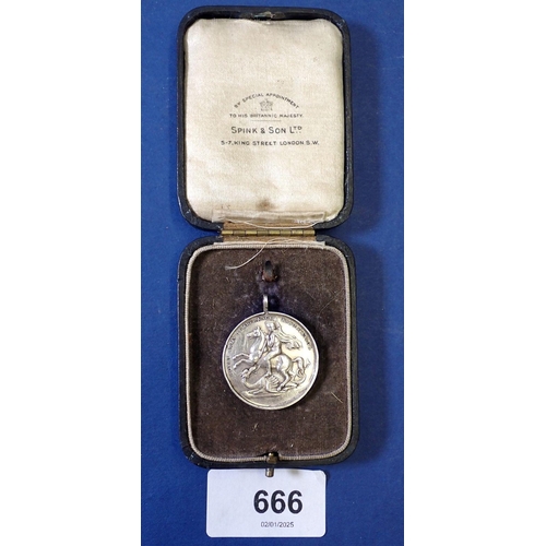 666 - A Royal Army Temperance Association silver medal by Madderley Bros, London