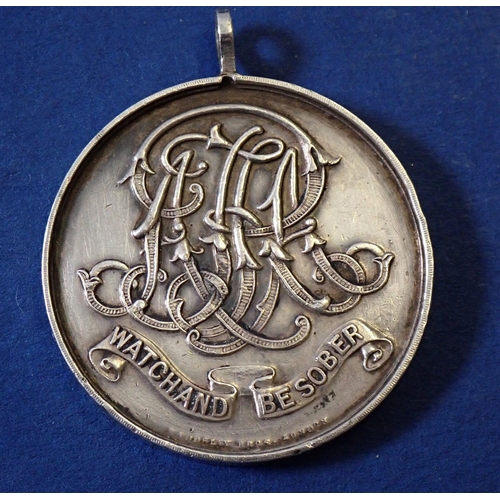 666 - A Royal Army Temperance Association silver medal by Madderley Bros, London