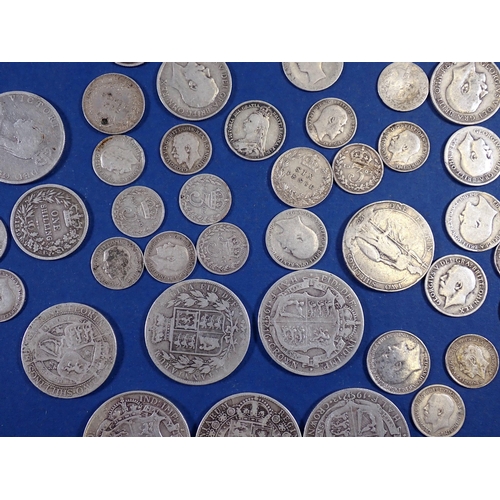 668 - A collection of British silver coins including George III sixpence 1817, Victoria, Edward VII and Ge... 