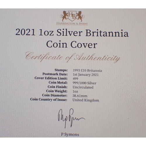 686 - Six Harrington and Byrne silver coin and stamp covers including 2020 80th anniversary Battle of Brit... 