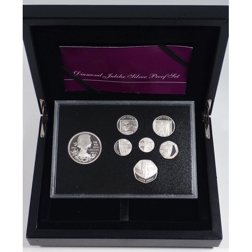 785 - A Royal Mint 2012 Diamond Jubilee silver proof set in presentation case, limited edition presentatio... 