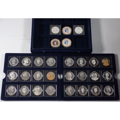 786 - A collection of 26 silver proof crown coins, Westminster Mint Elizabeth II lifetime of service colle... 