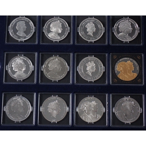 786 - A collection of 26 silver proof crown coins, Westminster Mint Elizabeth II lifetime of service colle... 