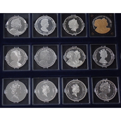 786 - A collection of 26 silver proof crown coins, Westminster Mint Elizabeth II lifetime of service colle... 