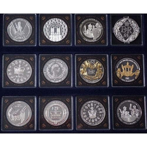 786 - A collection of 26 silver proof crown coins, Westminster Mint Elizabeth II lifetime of service colle... 