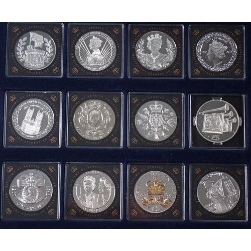 786 - A collection of 26 silver proof crown coins, Westminster Mint Elizabeth II lifetime of service colle... 