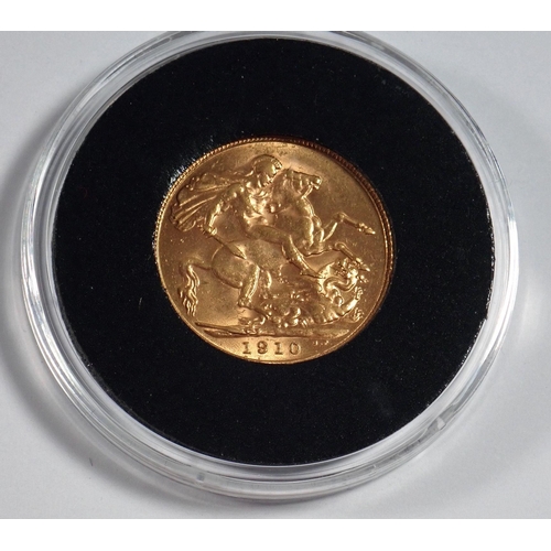 797 - An Edward VII 1910 gold sovereign