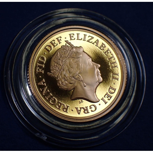 815 - An Elizabeth II gold proof sovereign 2019 in presentation box with certificate issue: 6987 Cond: Unc