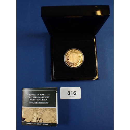 816 - An Elizabeth II gold double sovereign, Victoria's 200th Anniversary 2019 limited edition 399 coins, ... 