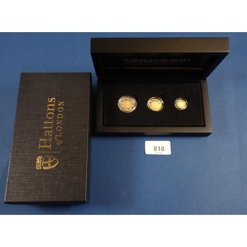 818 - An Elizabeth II New Zealand's first ever gold sovereigns prestige set including sovereign, half sove... 