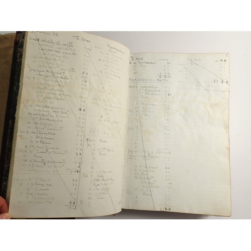 821 - An early 19th century bible published by Russell and Allen 1822 and an old ledger 1922 mostly empty