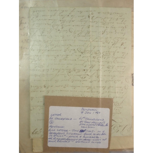 826 - A small collection of correspondence relating to the Thursfield family of Broseley and student of Ch... 