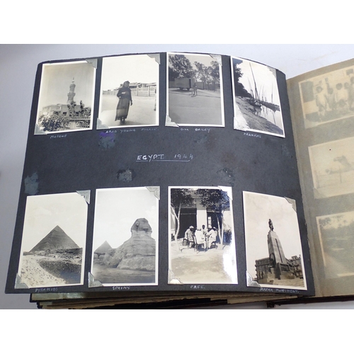 833 - A WWII photograph album including Beirut, Tel-Aviv, Jerusalem, Suez Canal etc.