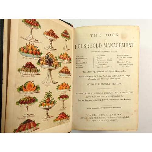 862 - The Book of Household Management by Mrs Isabella Beeton, new edition revised circa 1885 - colour pla... 