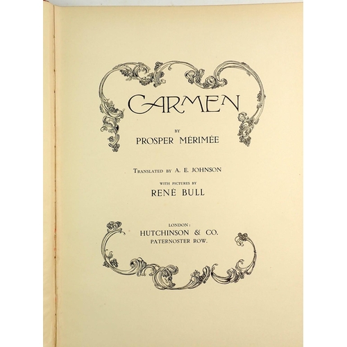 867 - Carmen by Prosper Merimee illustrated by Rene Bull published by Hutchinson & Co circa 1918 with 16 c... 