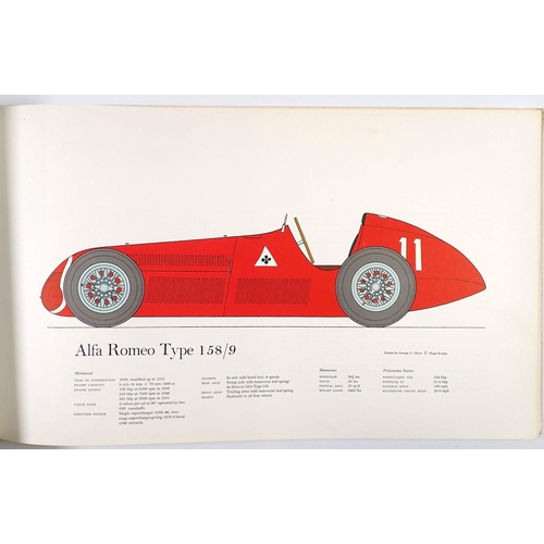 887 - Historic Racing Cars 1907-60 by George Oliver with colour plates, 44 x 26cm