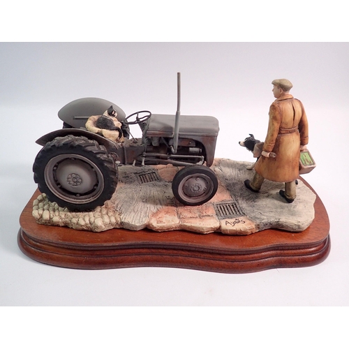 94 - A Border Fine Arts James Herriot tractor group 'An Early Start' No. JH91, 26cm