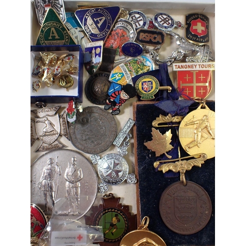 969 - A collection of various badges, pins, medals etc.