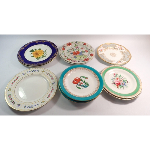 101 - A quantity of various plates including Worcester plate painted Gloucester Cathedral, Coalport etc.